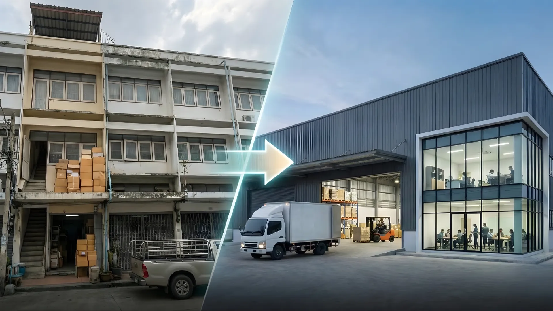 ทำไม SME ยุคใหม่ ถึงเลือก _เช่าโกดังพร้อมออฟฟิศ_ ย่านกรุงเทพฯ-นนทบุรี แทนการเช่าตึกแถว